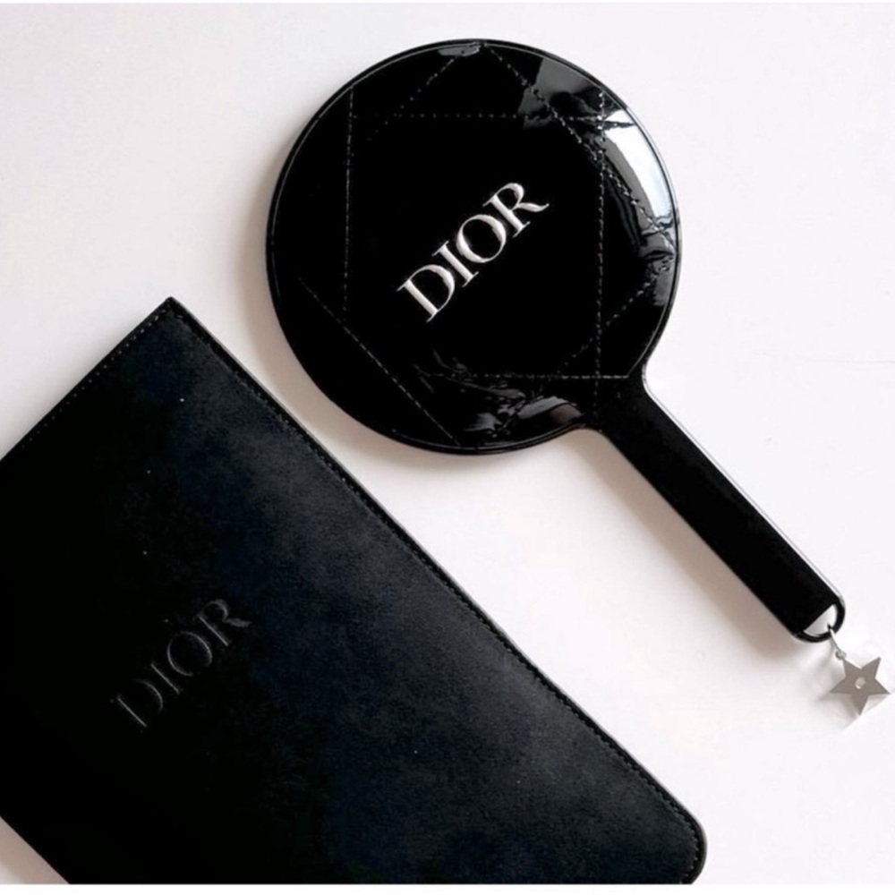 Dior Black Patent Cannage Hand Mirror - Picture 2 of 8